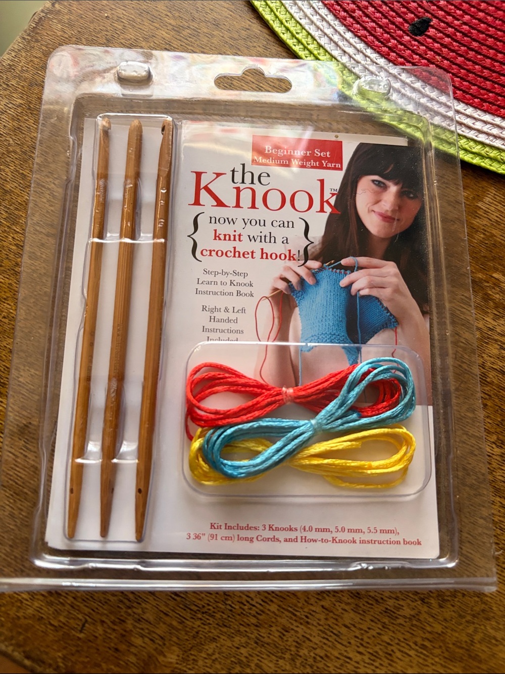 The Knook Blue-Green Multicolor Knit Scarf Kit